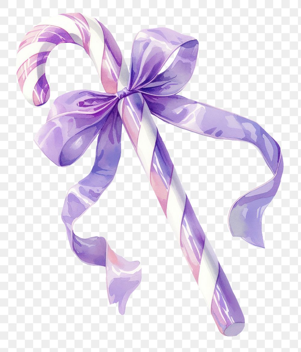 PNG Purple coquette candy cane illustration sweets ribbon.