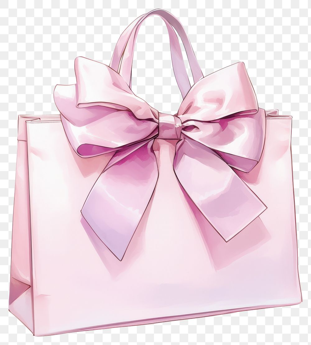 PNG Pastel soft pink coquette tote bag ribbon colors style.