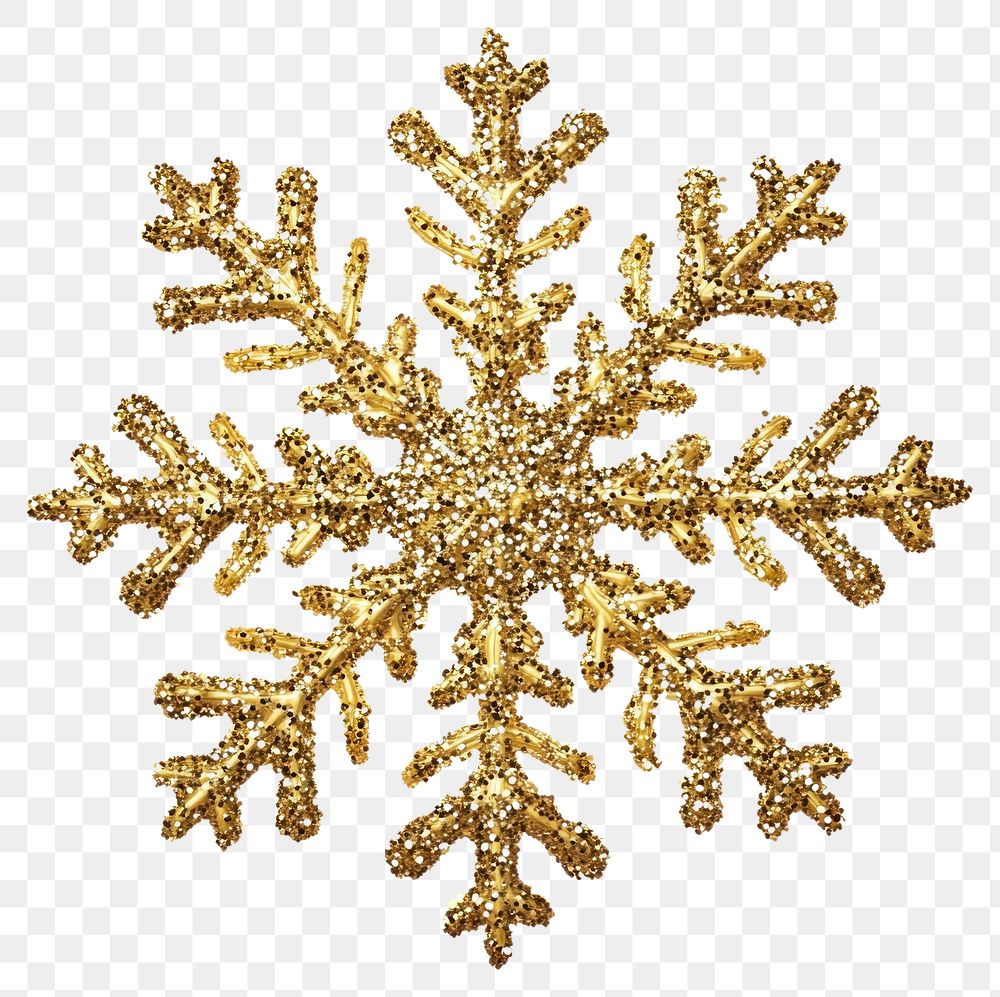 PNG A golden glitter snowflake decoration christmas nature.