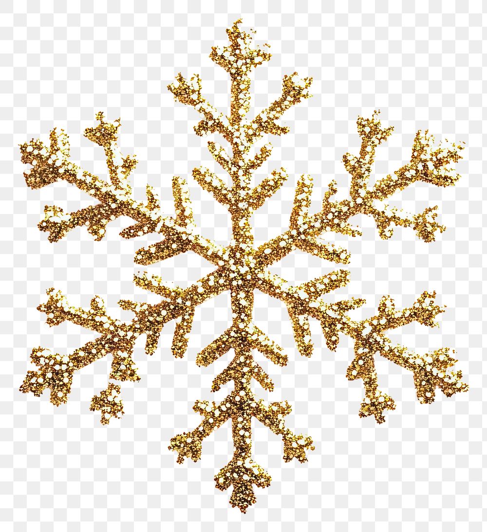 PNG A golden glitter snowflake frame decoration christmas nature.