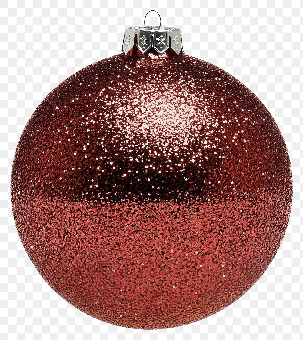 PNG A red glitter christmas bauble decoration ornament christmas decorations.