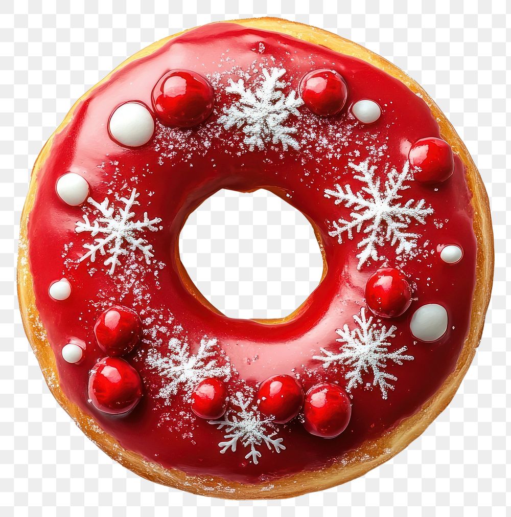 PNG A Christmas donut decorations christmas dessert.