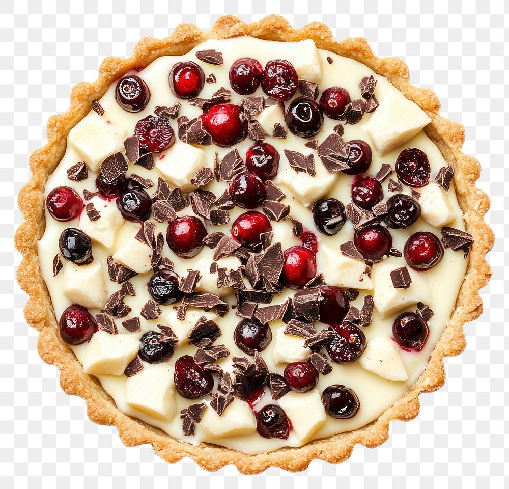 PNG A Christmas white chocolate cranberry tart dessert pastry cream.