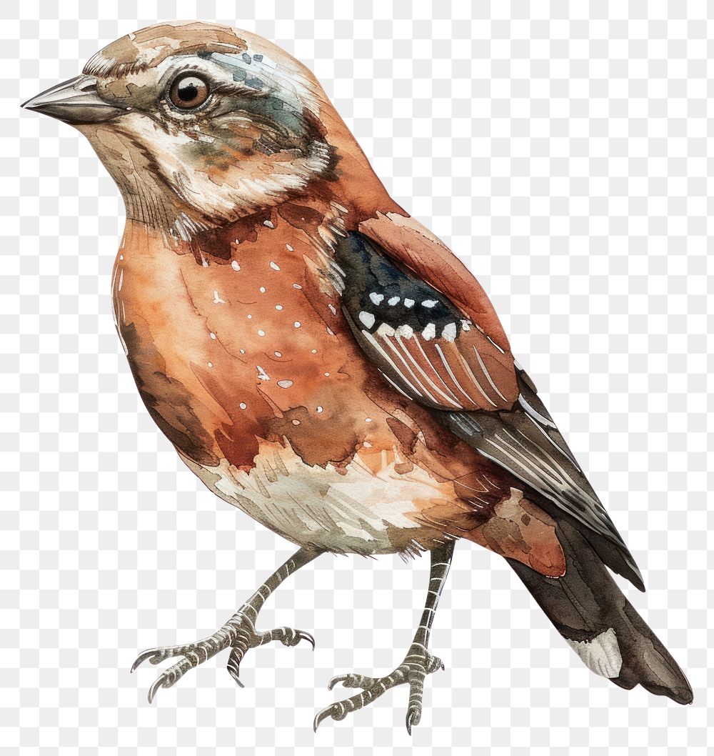 PNG A wild bird illustration watercolor realistic.