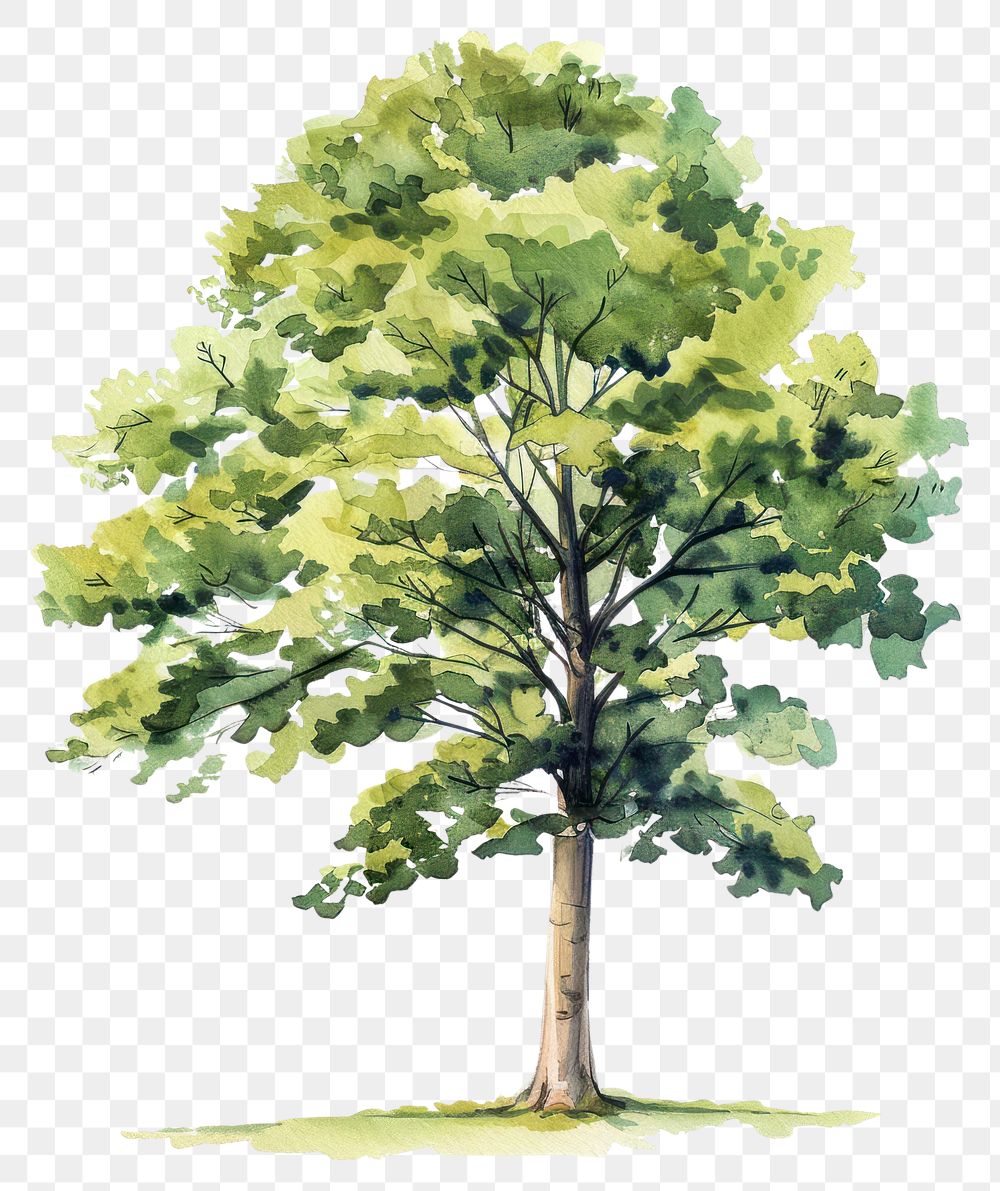 PNG An isolated beech tree art illustration watercolor.