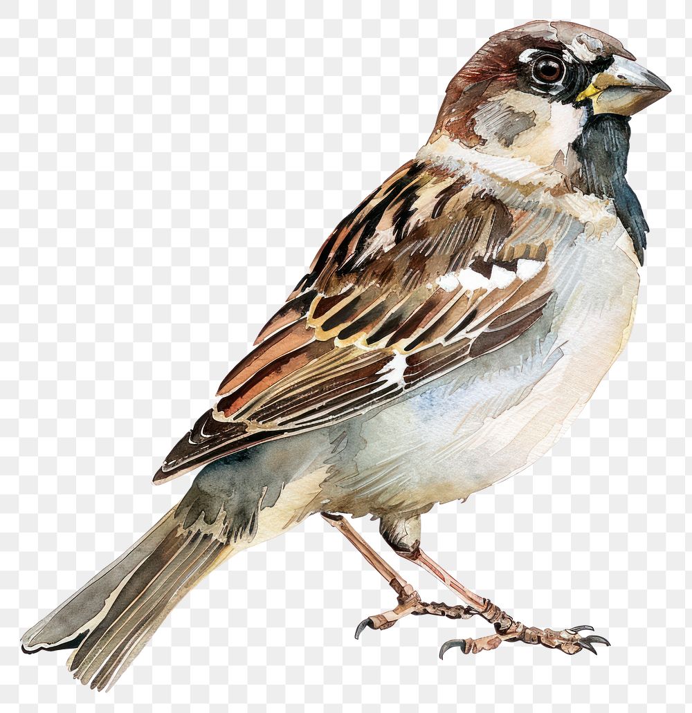 PNG An isolated Sparrow sparrow illustration watercolor.