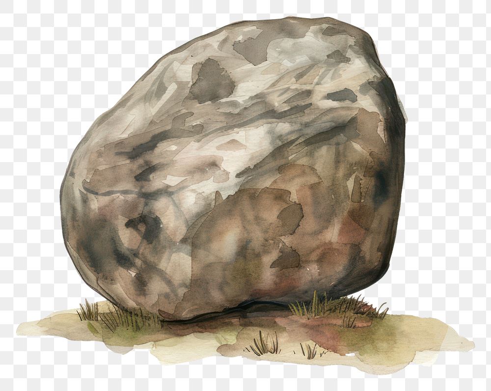 PNG An isolated stone illustration watercolor realistic.