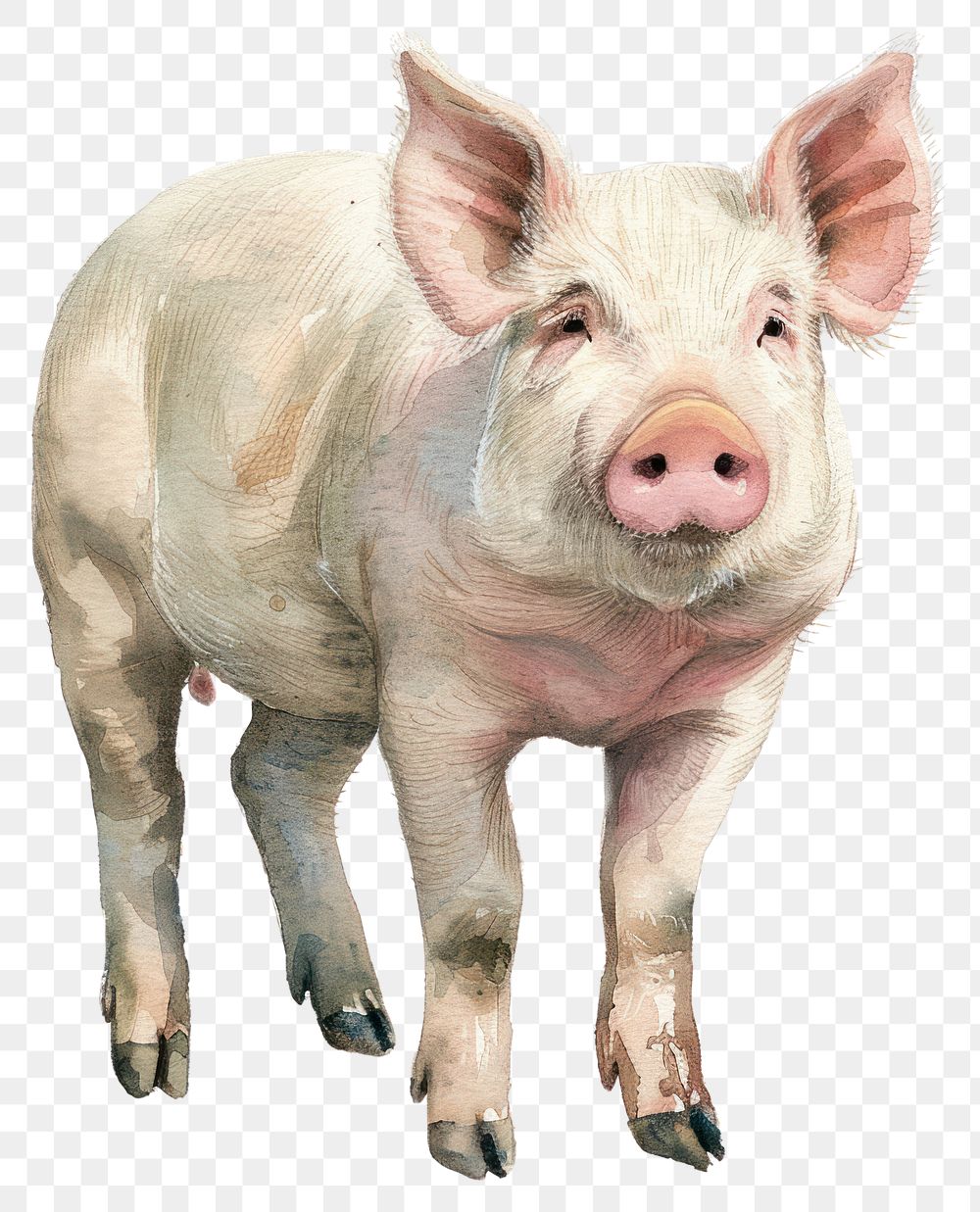 PNG An isolated pig illustration watercolor realistic.