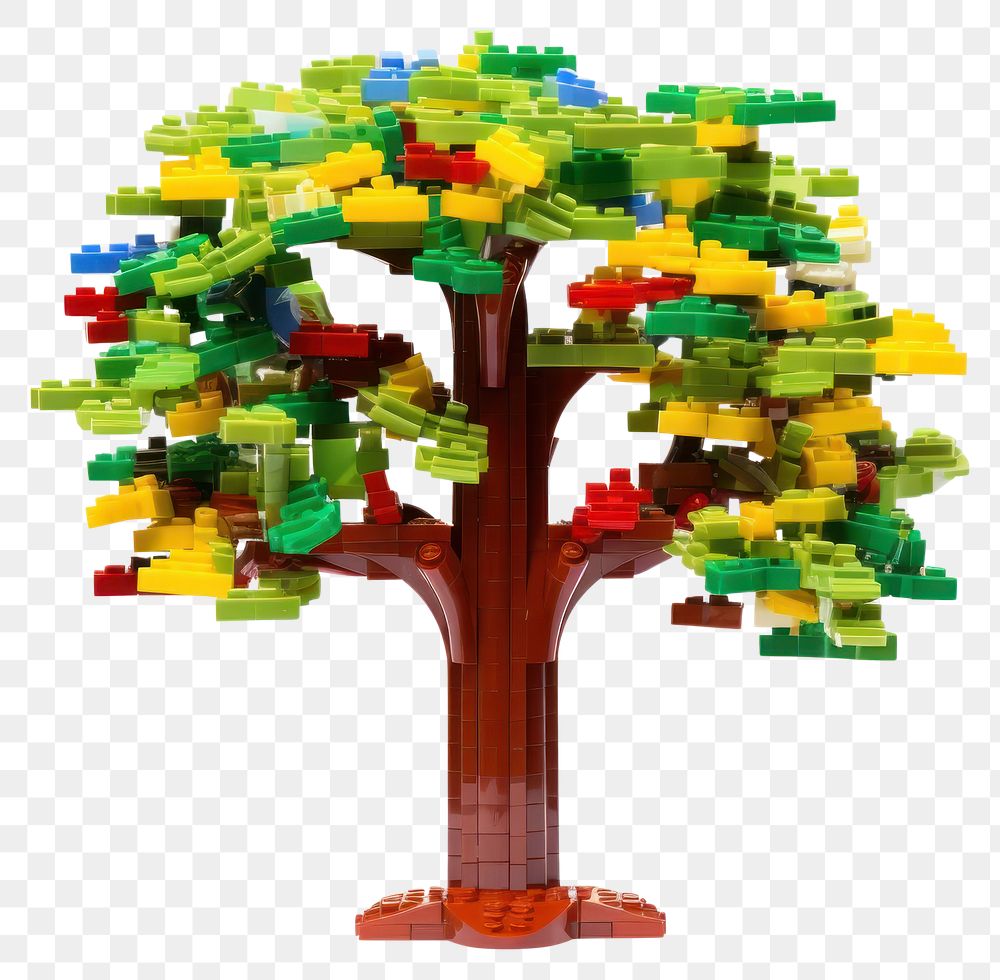 PNG Tree made with toy yellow green plant.