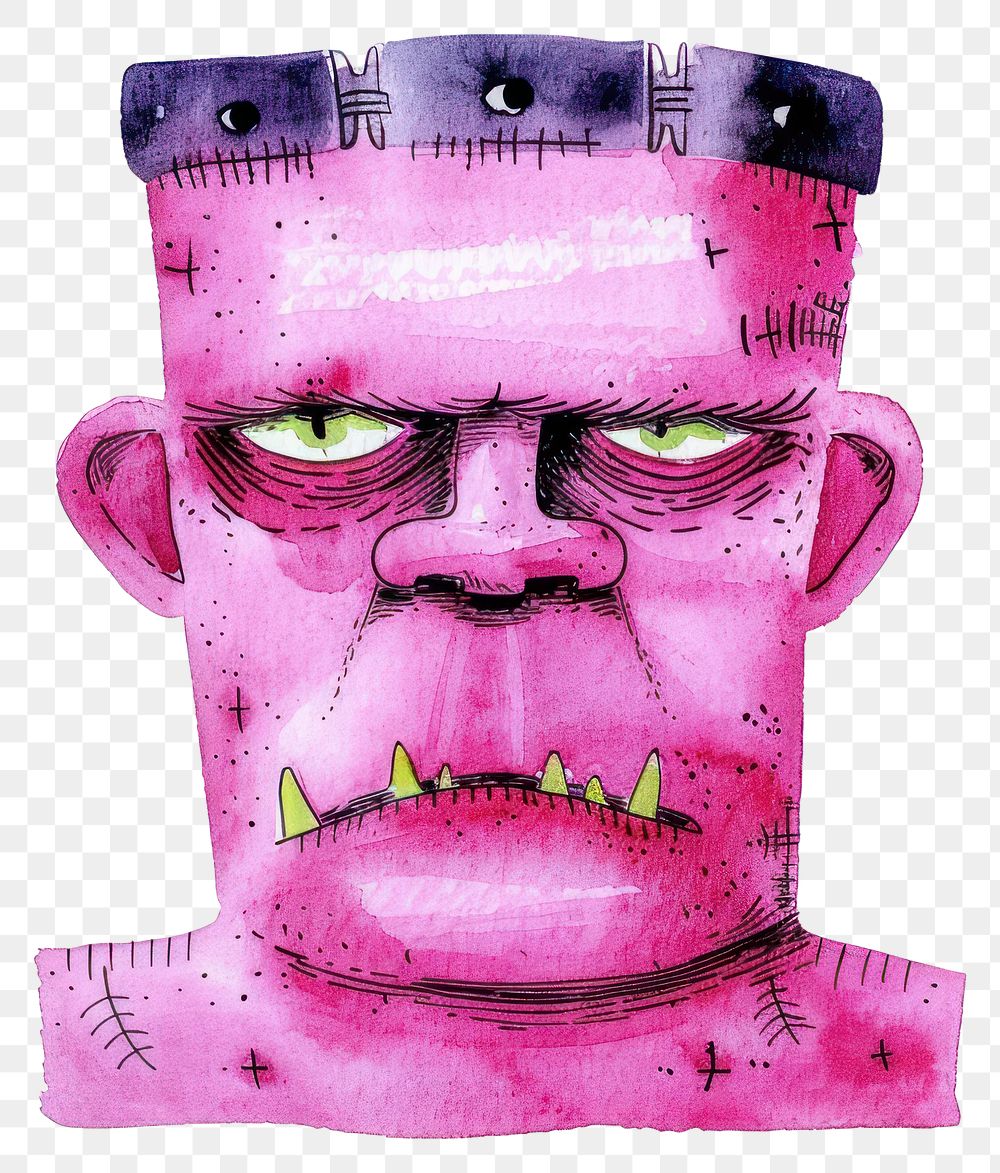 PNG Art illustration frankenstein watercolor. | Free PNG - rawpixel