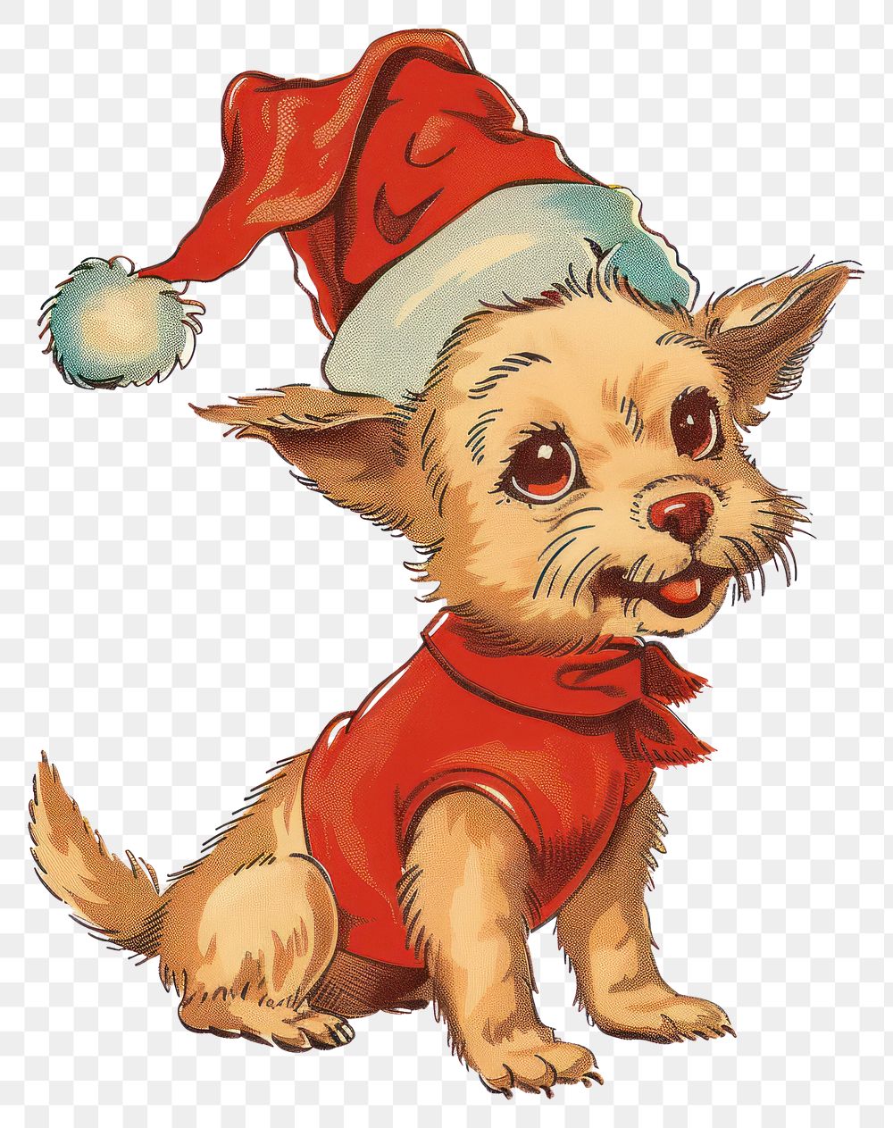 PNG Dog character christmas canine puppy.