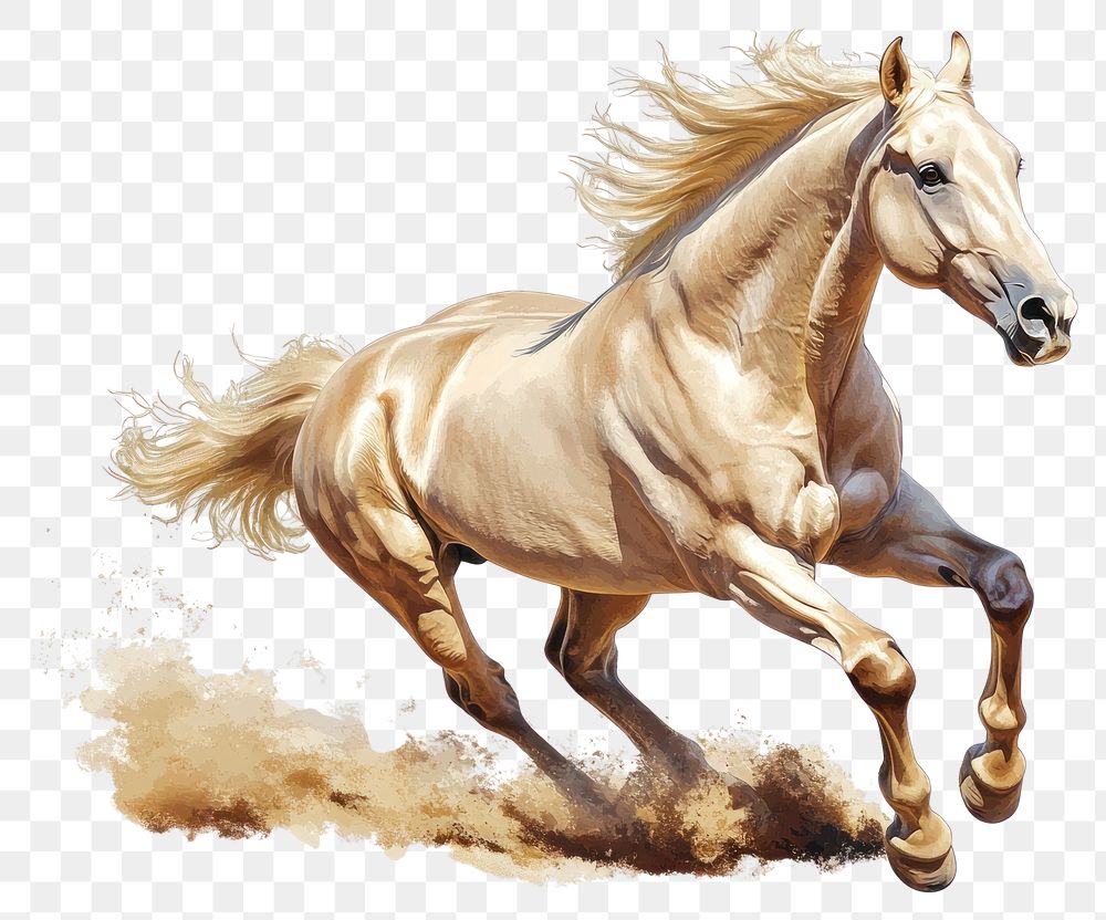 PNG Running horse painting artwork illustration.