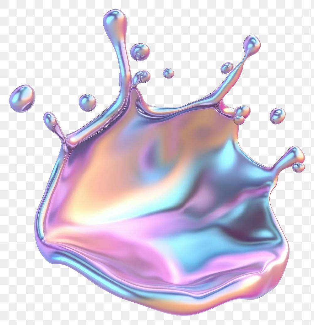 PNG Iridescent abstract splash shape illustration aesthetic beverage.