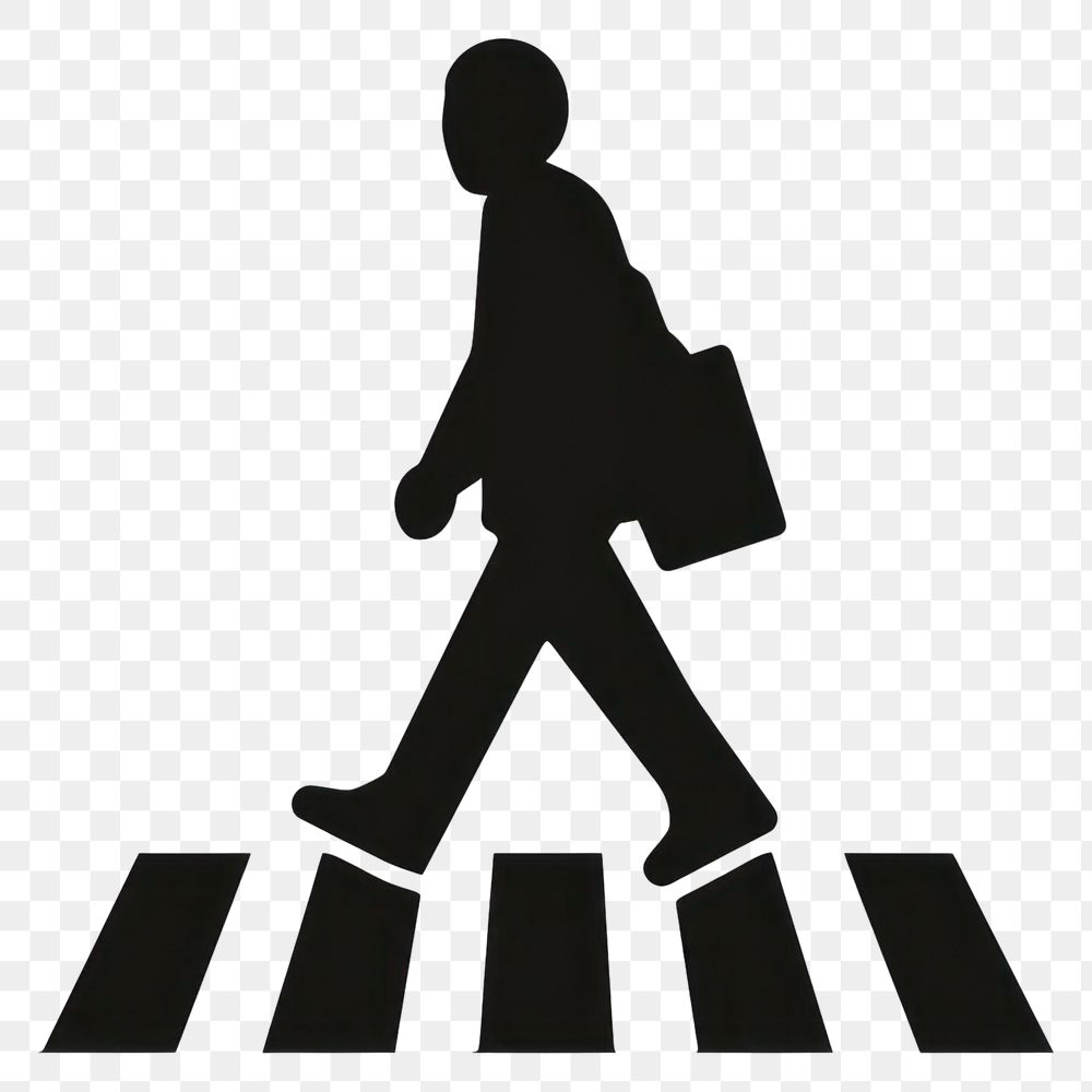 PNG Human pictogram crossing street silhouette pedestrian walking.