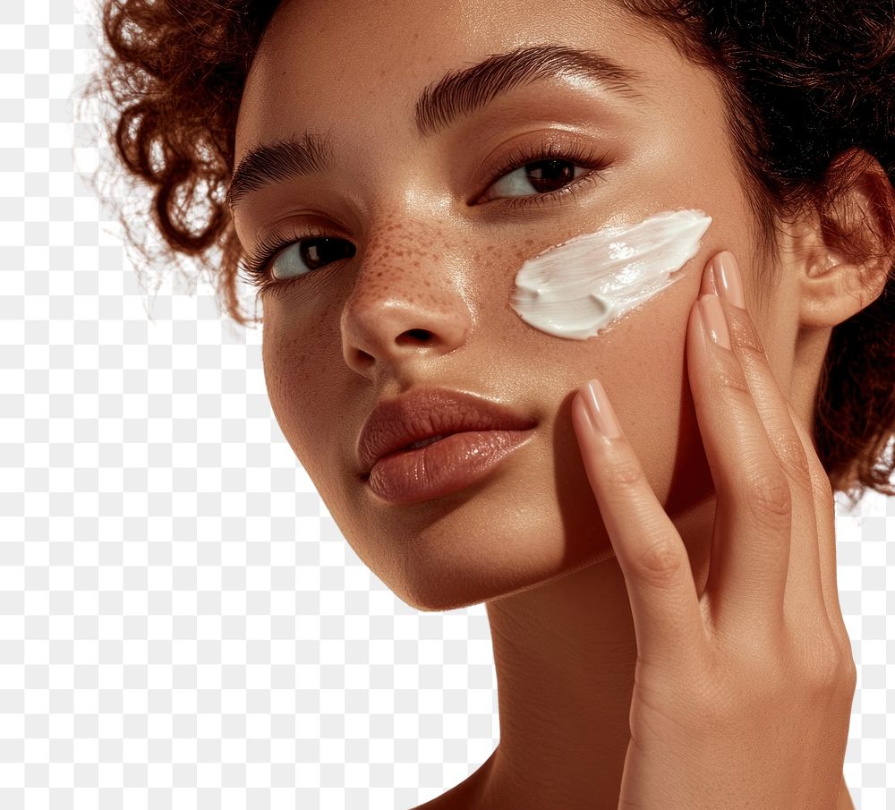 PNG Woman applying cream face skin photography.