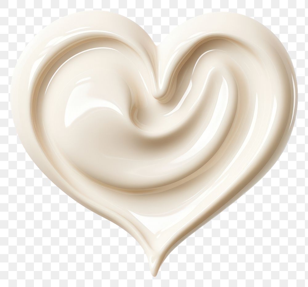 PNG Beige heart shaped cream cosmetic texture smooth.