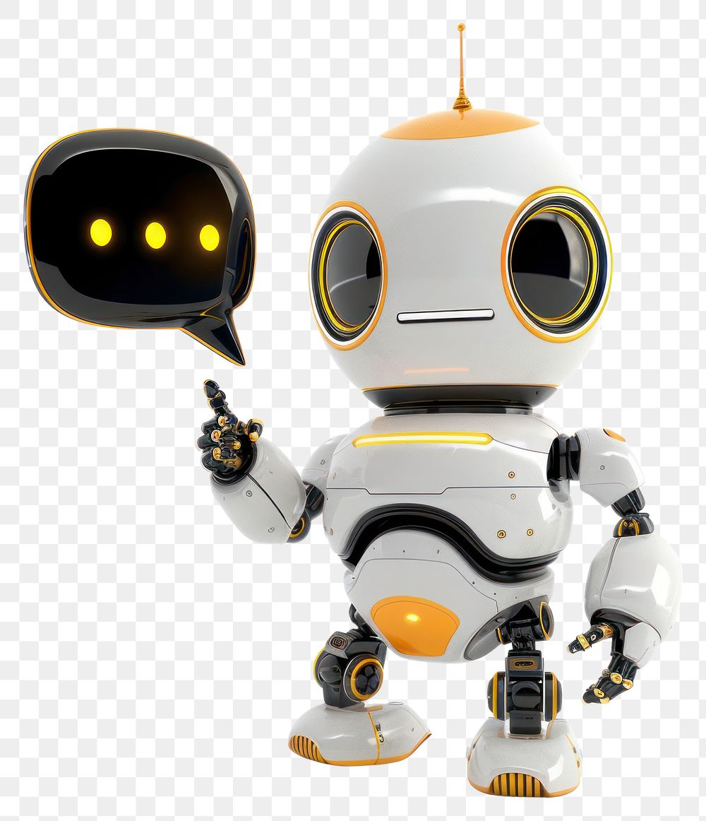 PNG Robot with a speech bubble illustration character cute.