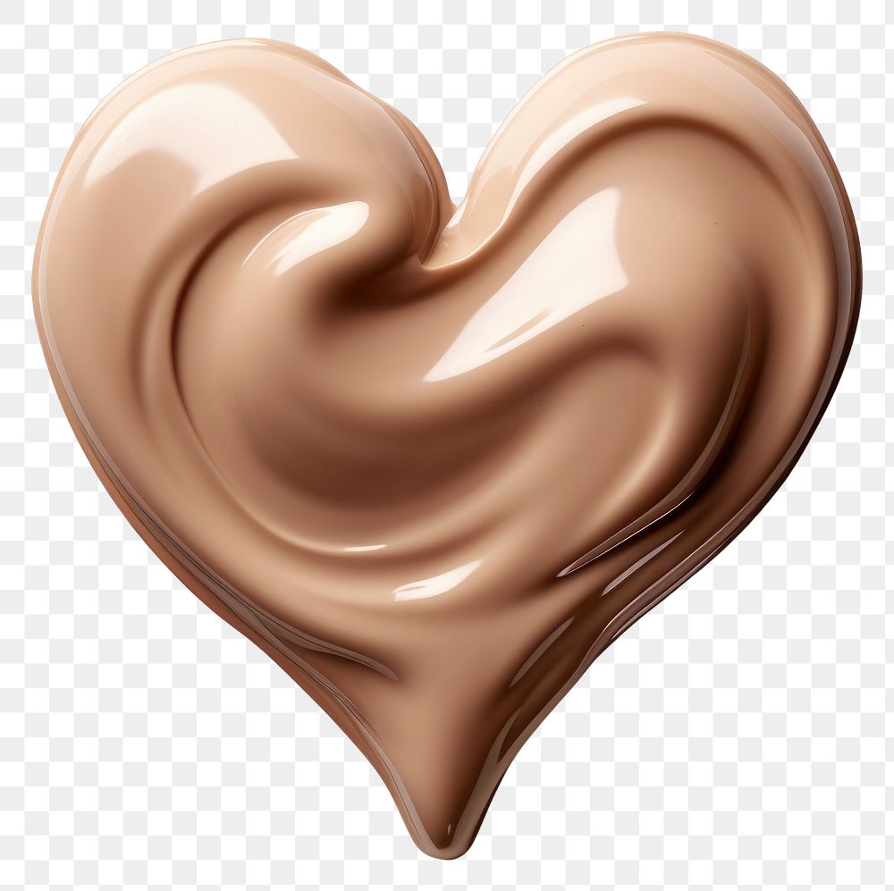 PNG Brown heart shaped cream smooth confectionery heart-shaped.