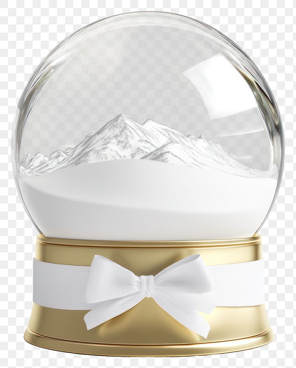 PNG Snow Globe ribbon globe white.