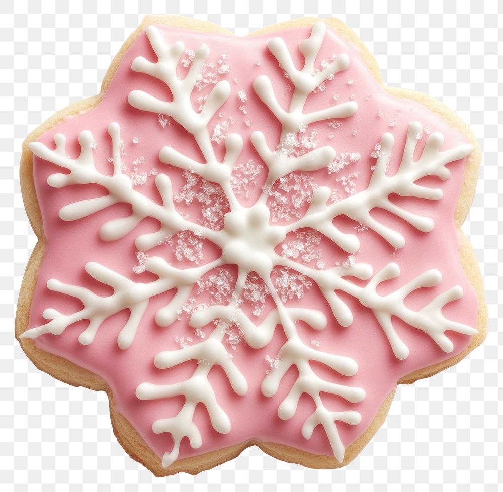 PNG Pink snowflakes cookie dessert confectionery christmas.