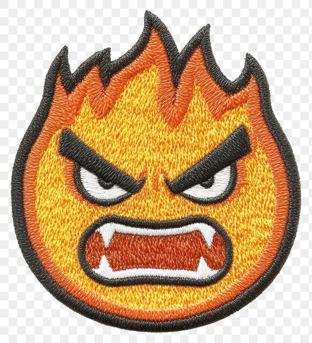 PNG Angry patch fire face.