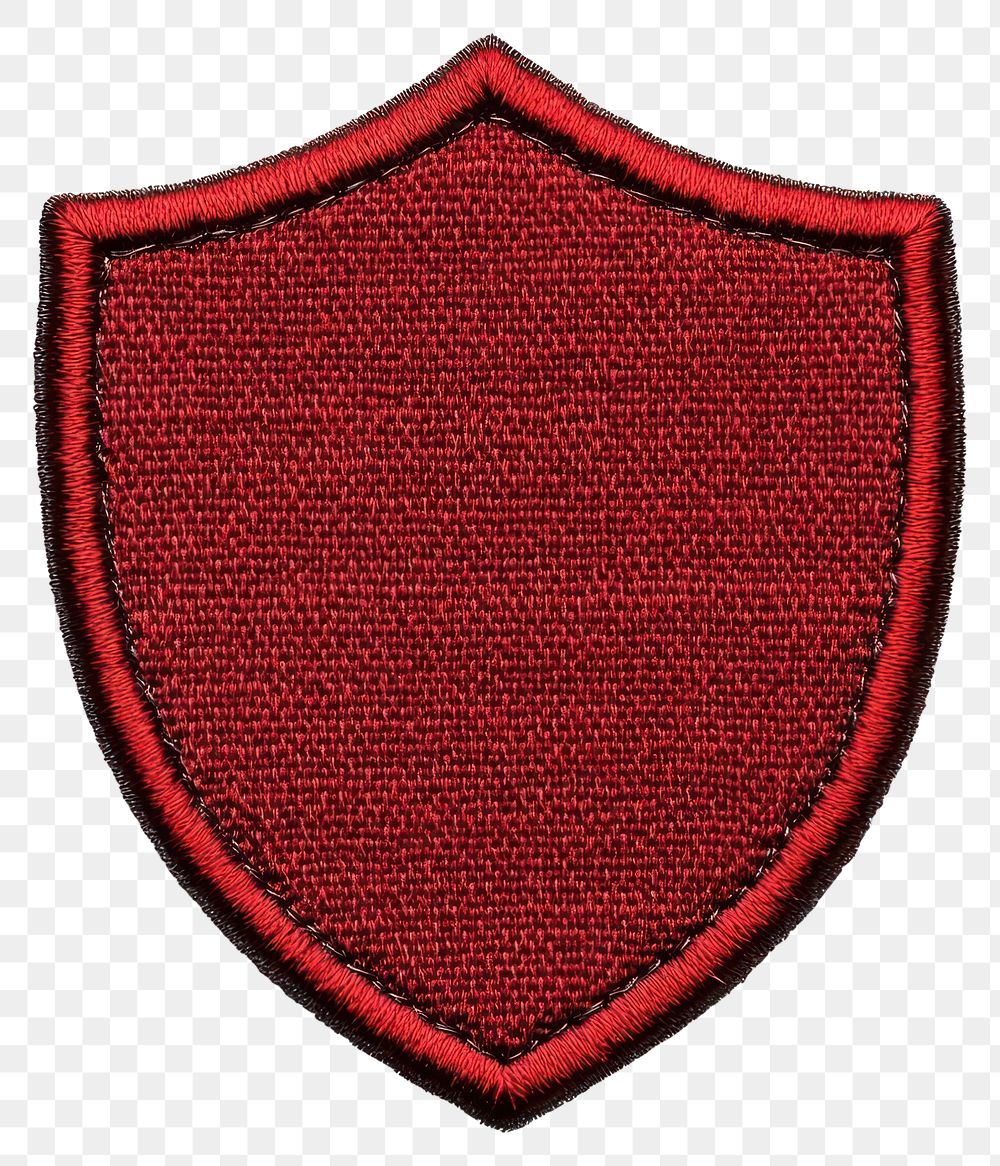 PNG Red shield patch fabric badge embroidered.