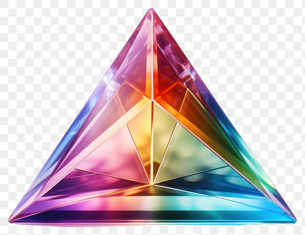 PNG Rainbow pyramid gemstone crystal jewelry.