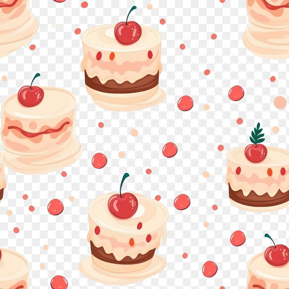 PNG Birthday cake dessert pattern cream. 