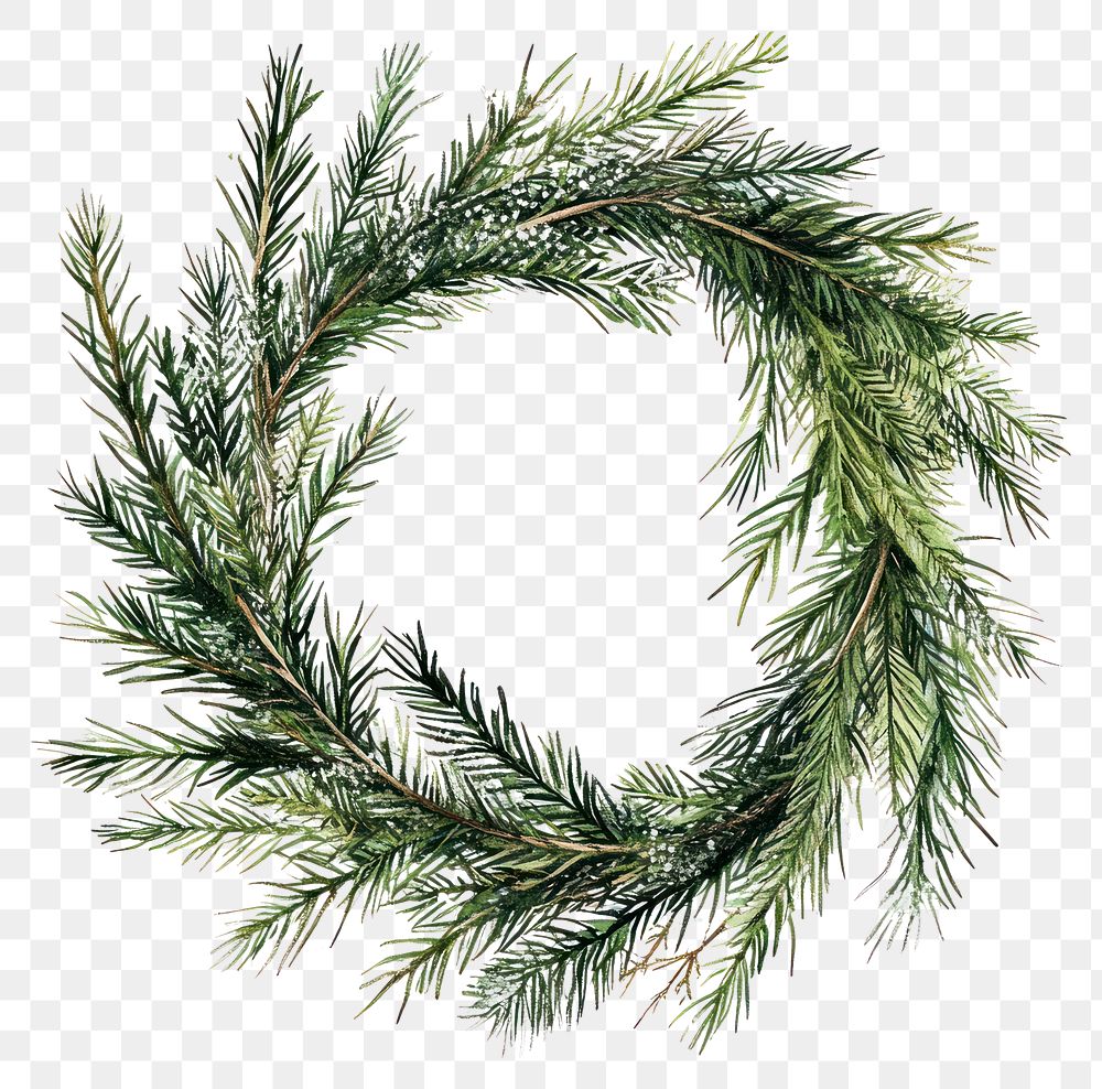 PNG Green Pine Christmas Wreath wreath illustration christmas.