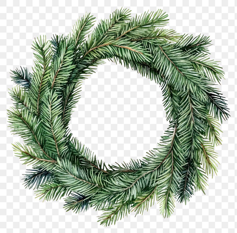 PNG Green Pine Christmas Wreath wreath illustration christmas.