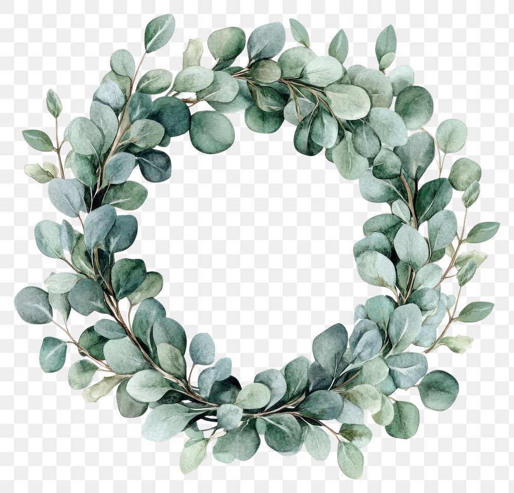 PNG Eucalyptus Wreath wreath illustration eucalyptus.