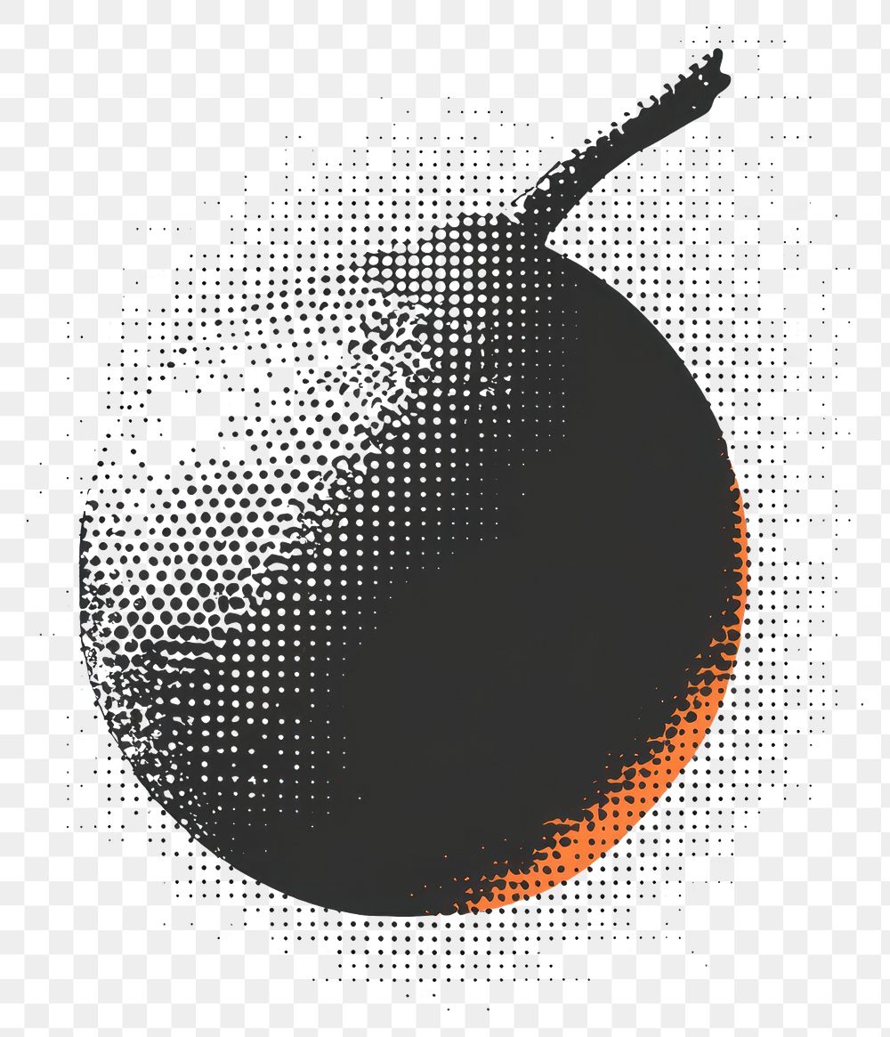 PNG Black Grapefruit gradient transitioning smoothly halftone abstract design.