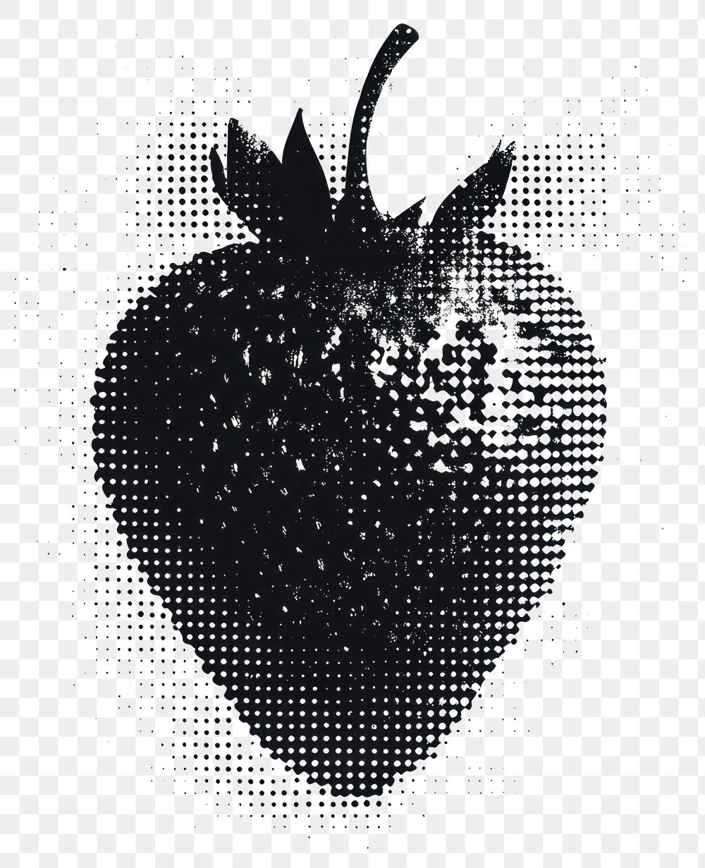 PNG Black Strawberries gradient transitioning smoothly strawberry halftone fruit.