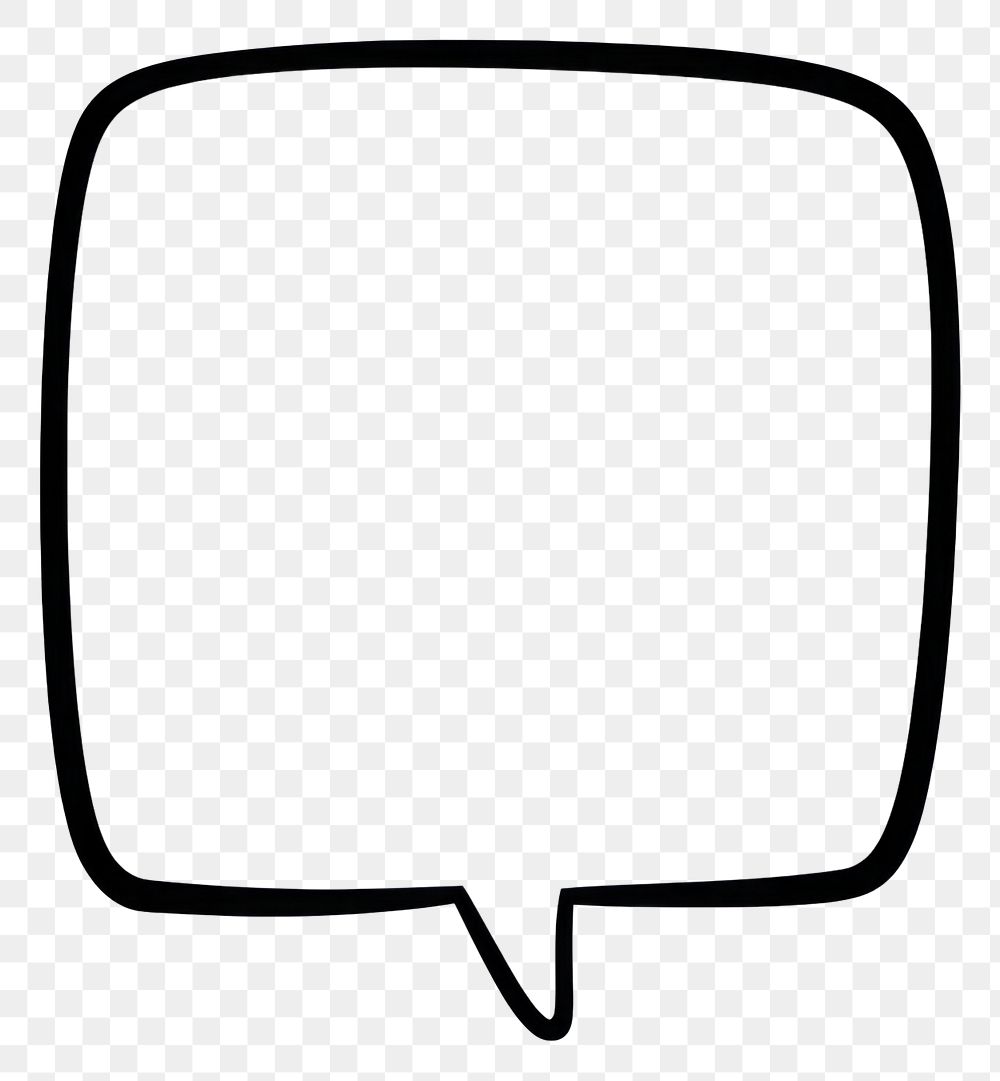 PNG Speech bubble vertical square outline graphic simple.