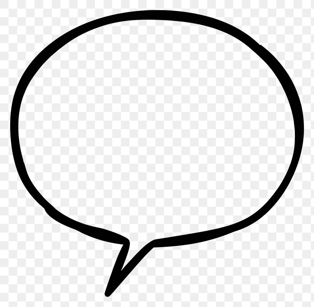 PNG Speech bubble oval outline simple black.