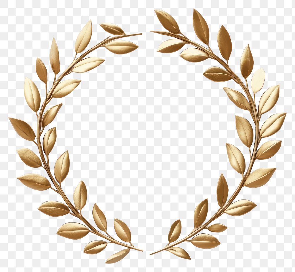 PNG Gold laurel wreath gold illustration design.