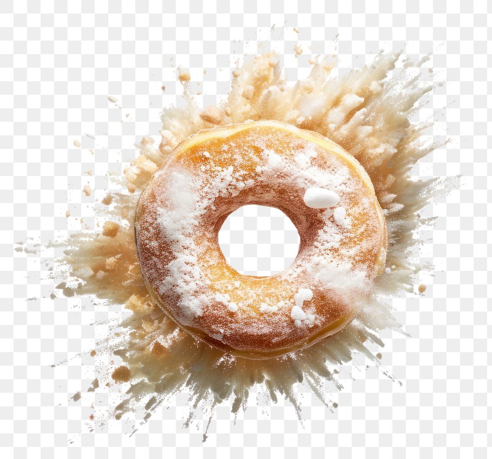 PNG Exploding sugar donut food explosion sweets.