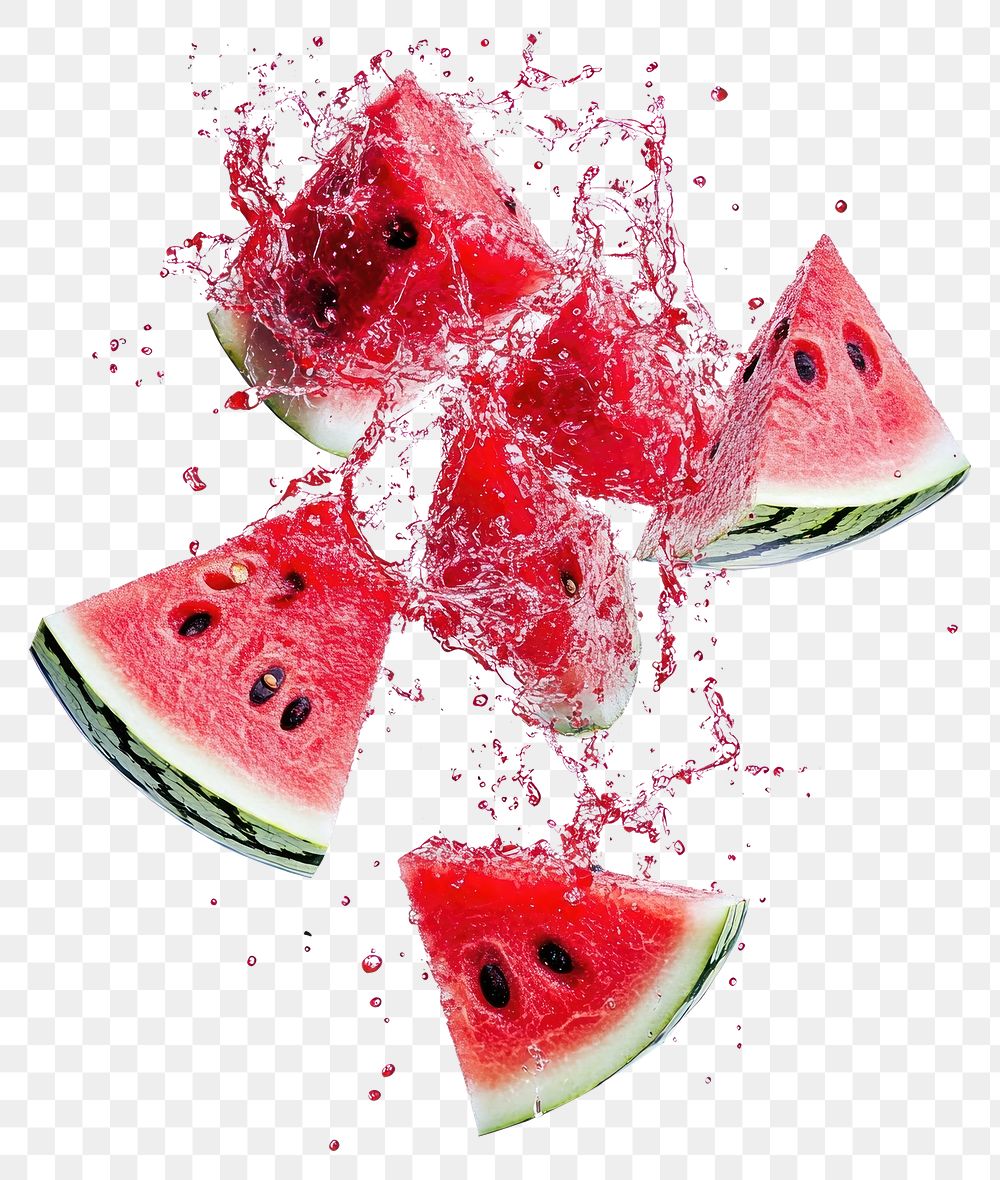 PNG Exploding pieces of watermelon fruit red photography.