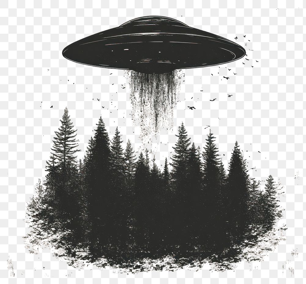 PNG Ufo nature forest black.