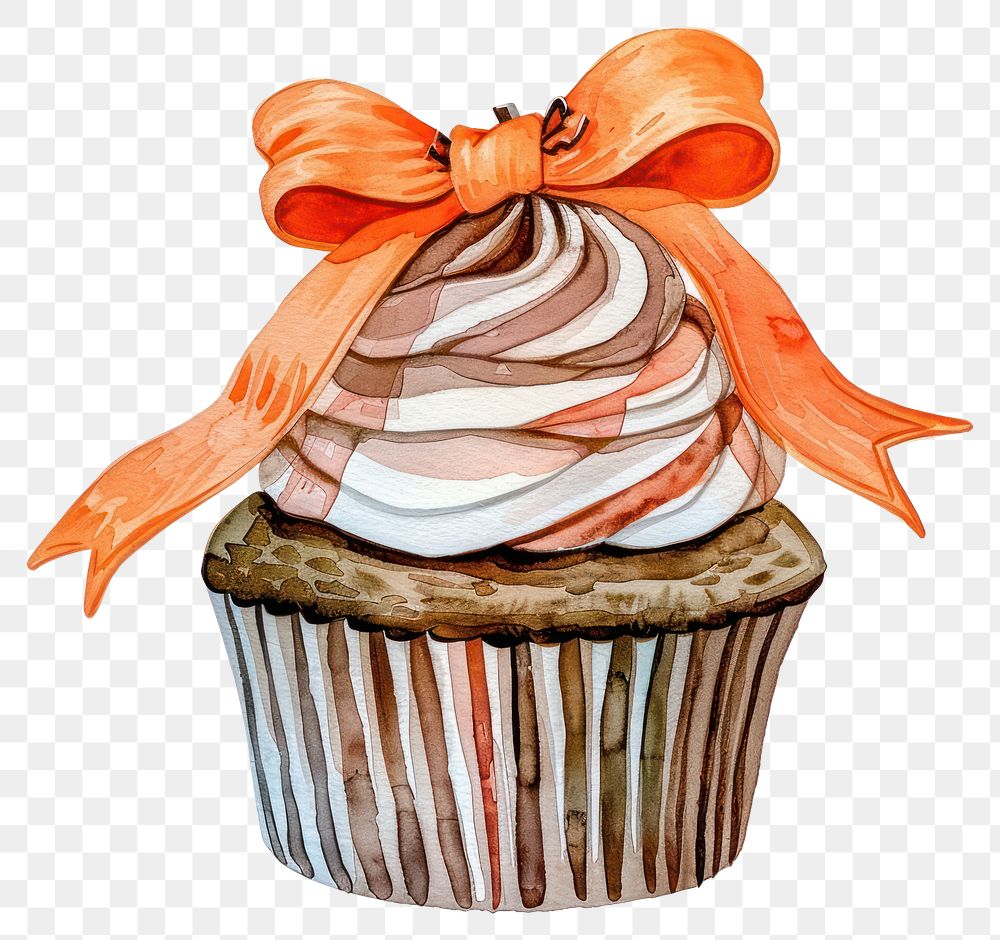 PNG A Halloween cupcake illustration watercolor dessert.