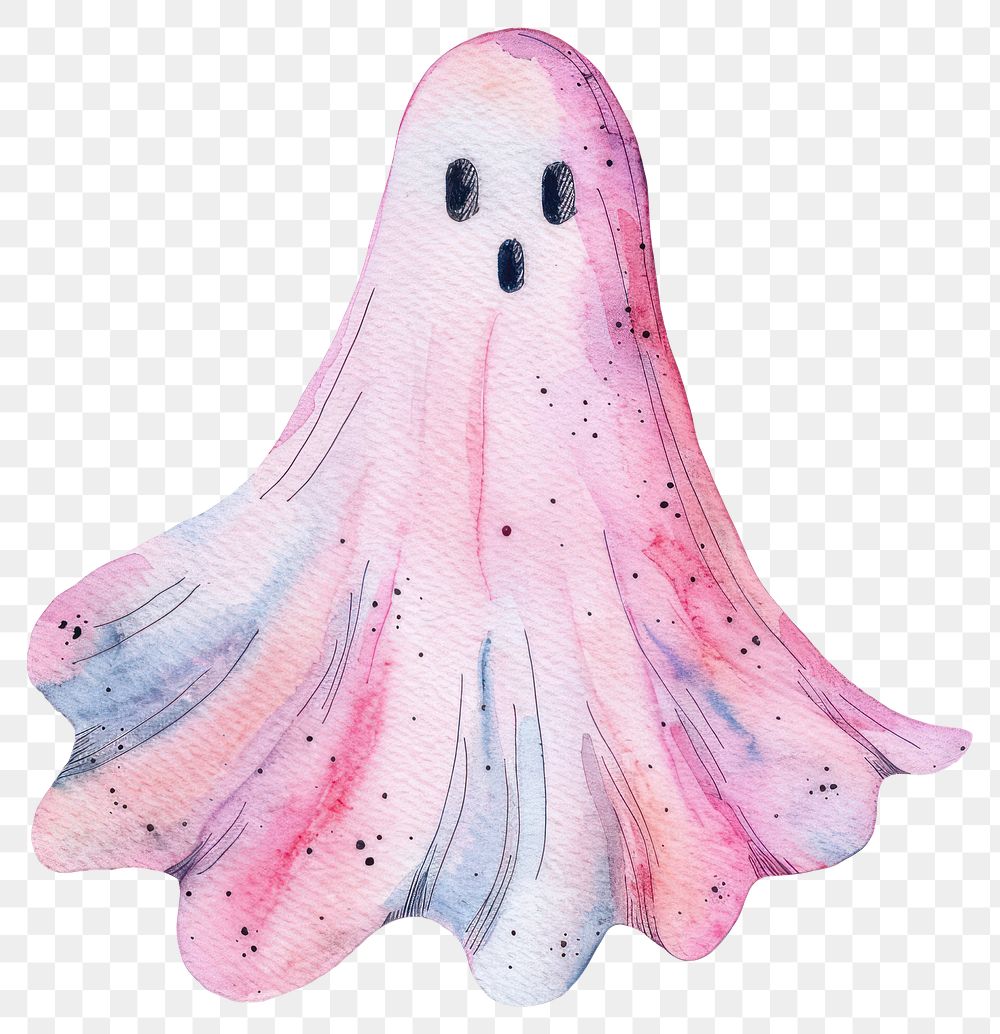 PNG Ghost illustration watercolor halloween.