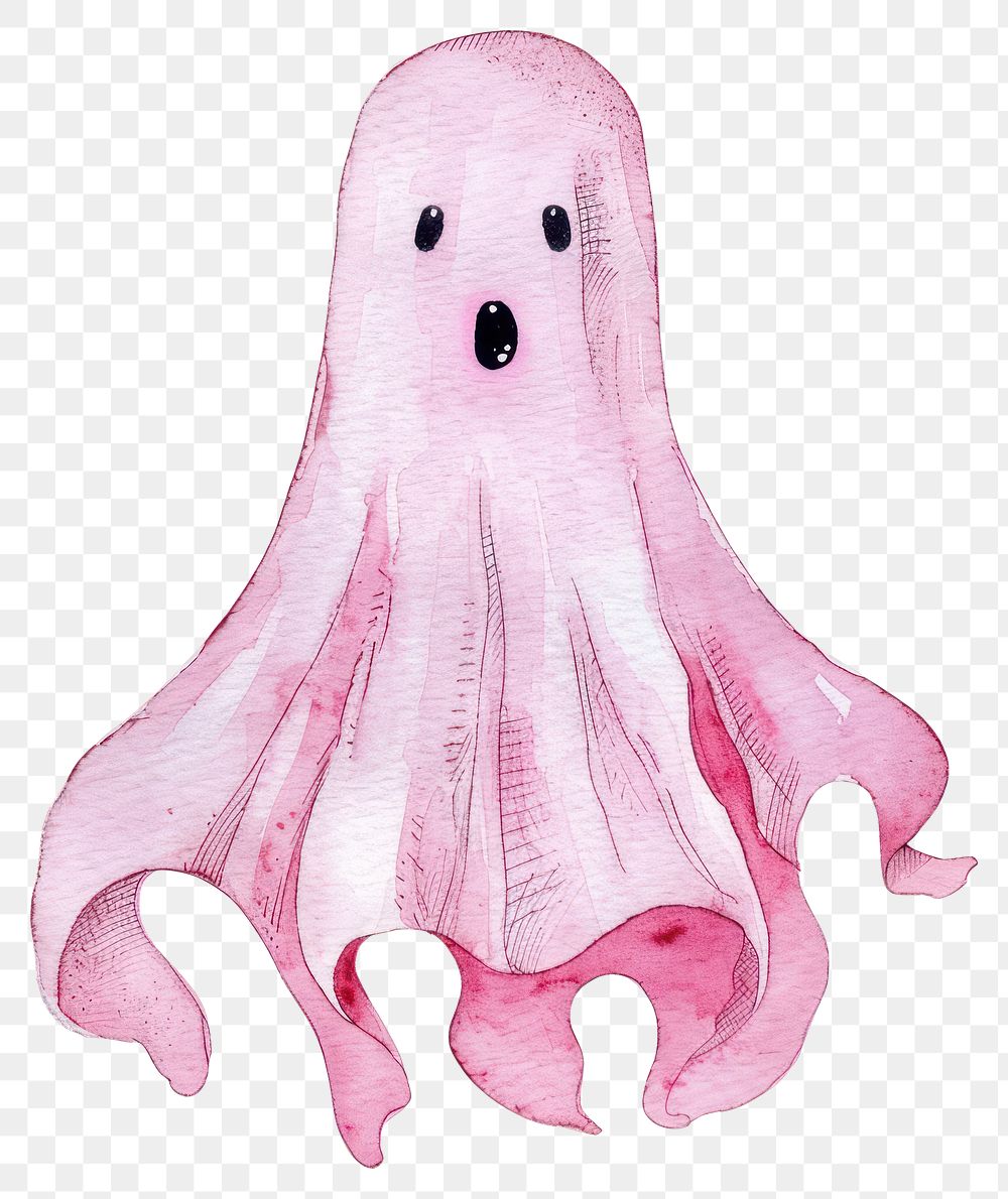 PNG Ghost illustration watercolor halloween.