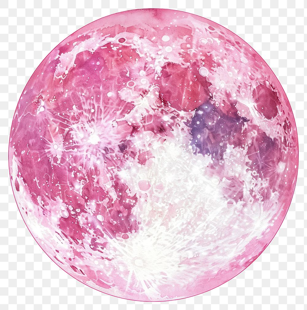 PNG Moon illustration vibrant pink.