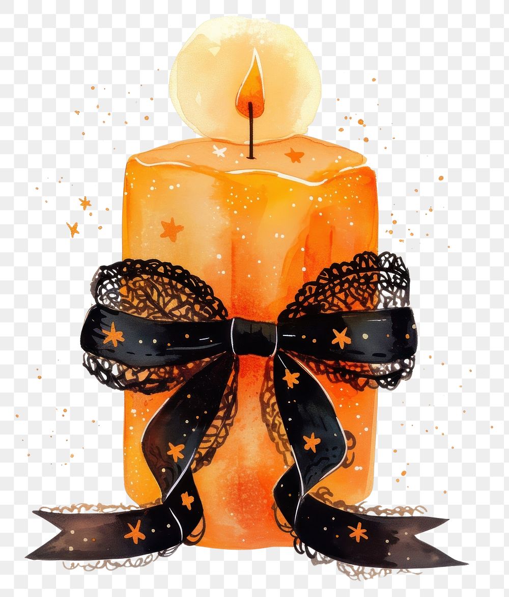 PNG Candle illustration ribbon orange.