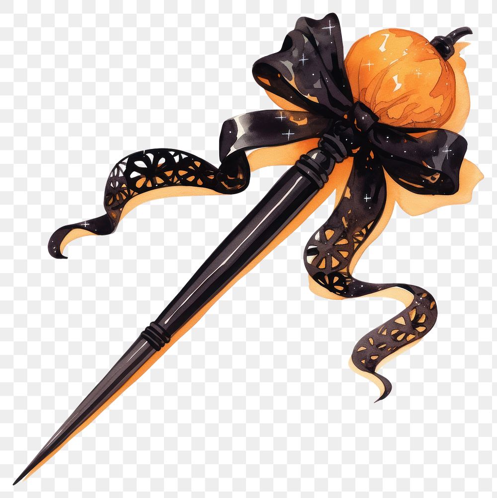 PNG Wand halloween orange ribbon.