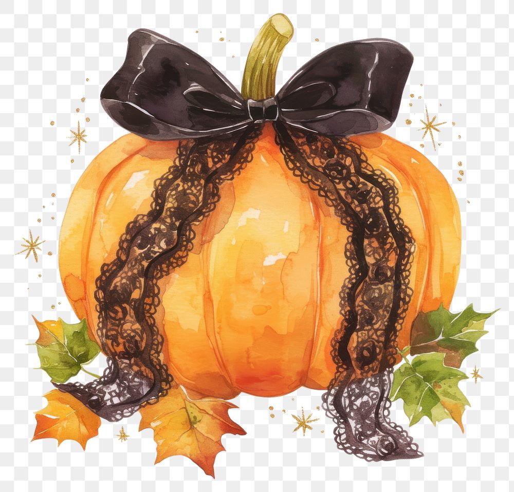 PNG Pumpkin illustration watercolor halloween.