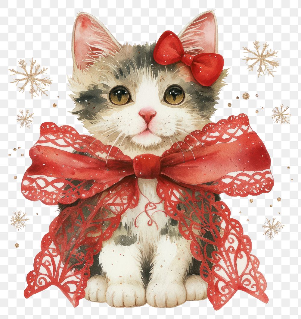 PNG Cat cat illustration christmas.