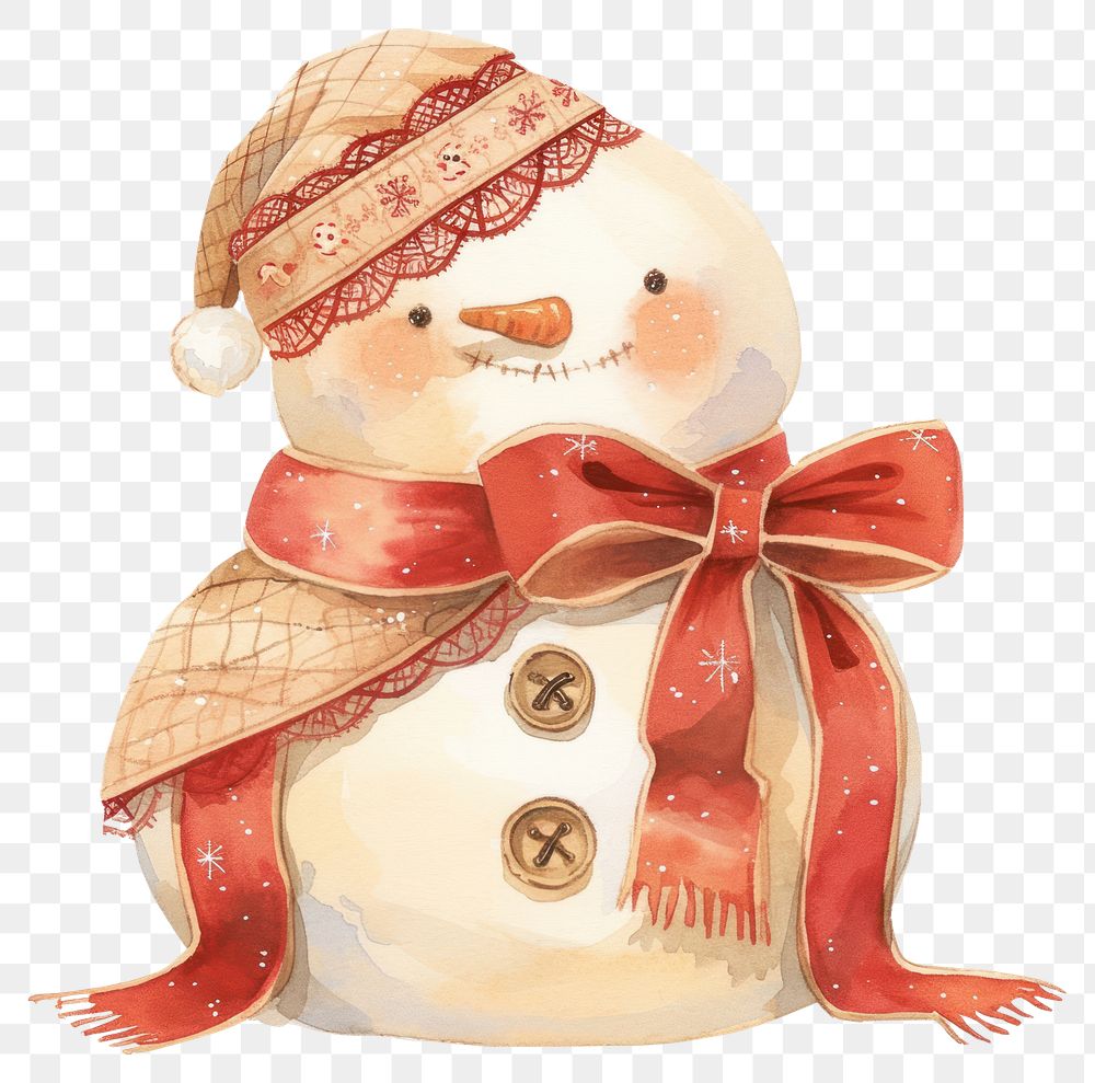 PNG Snowman snowman illustration watercolor.