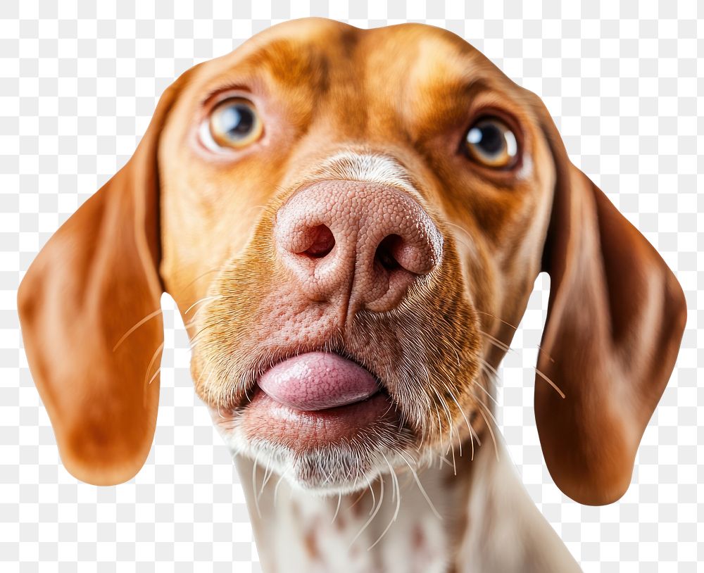 PNG Dog licking nose pet background animal.