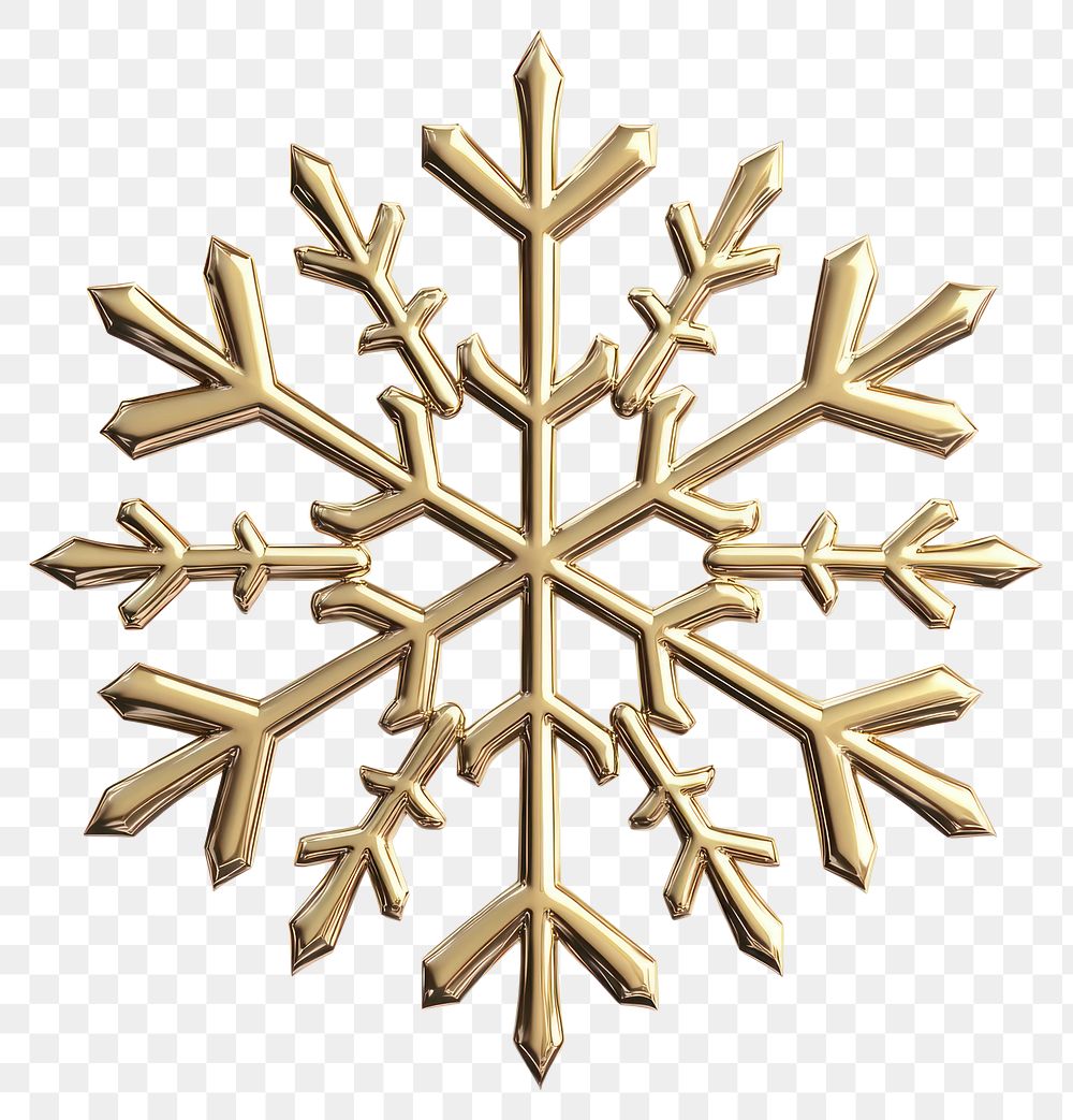 PNG Gold snowflake illustration design decorative.